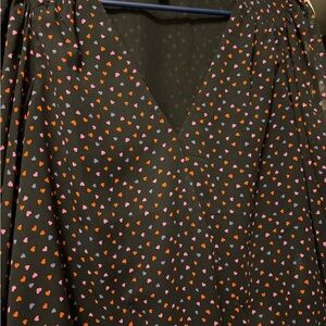 Heart Patterned long sleeve blouse